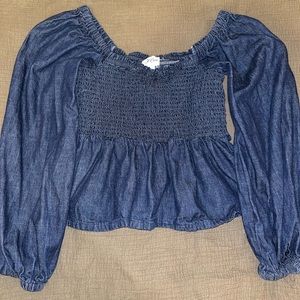 J Crew small denim western styled top
